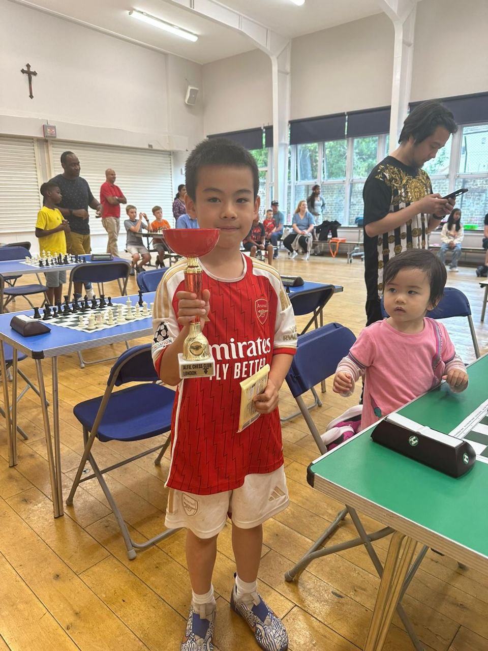Student in blue t-shirt