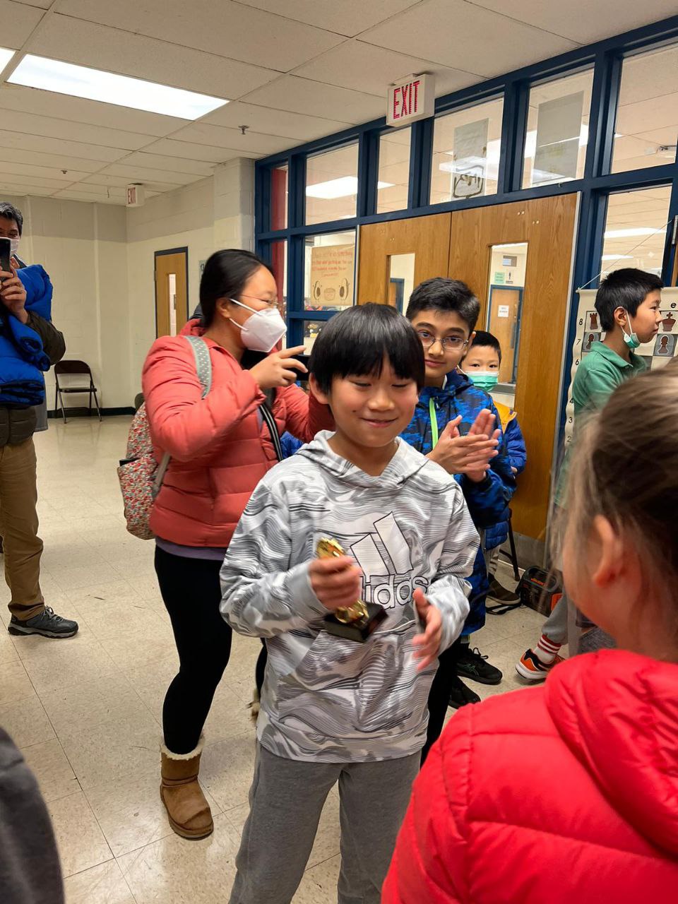 Student in blue t-shirt