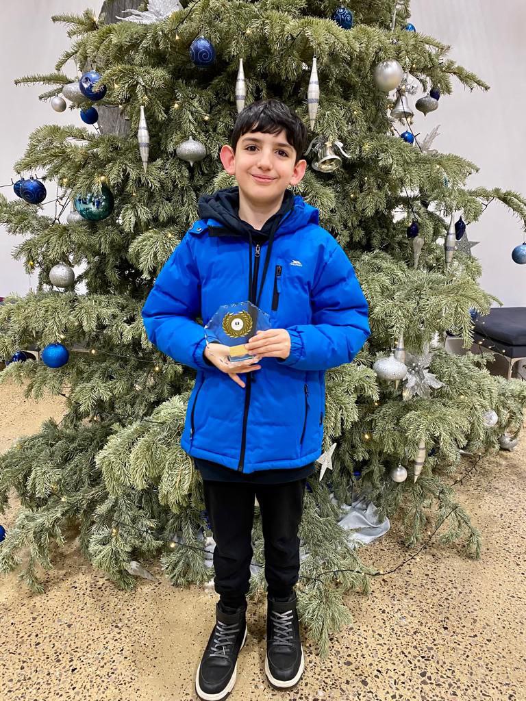 Student in blue t-shirt