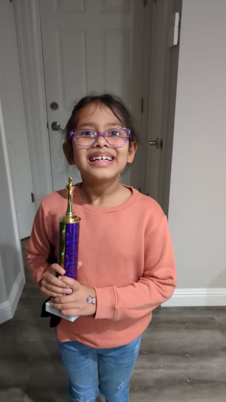 Student in blue t-shirt