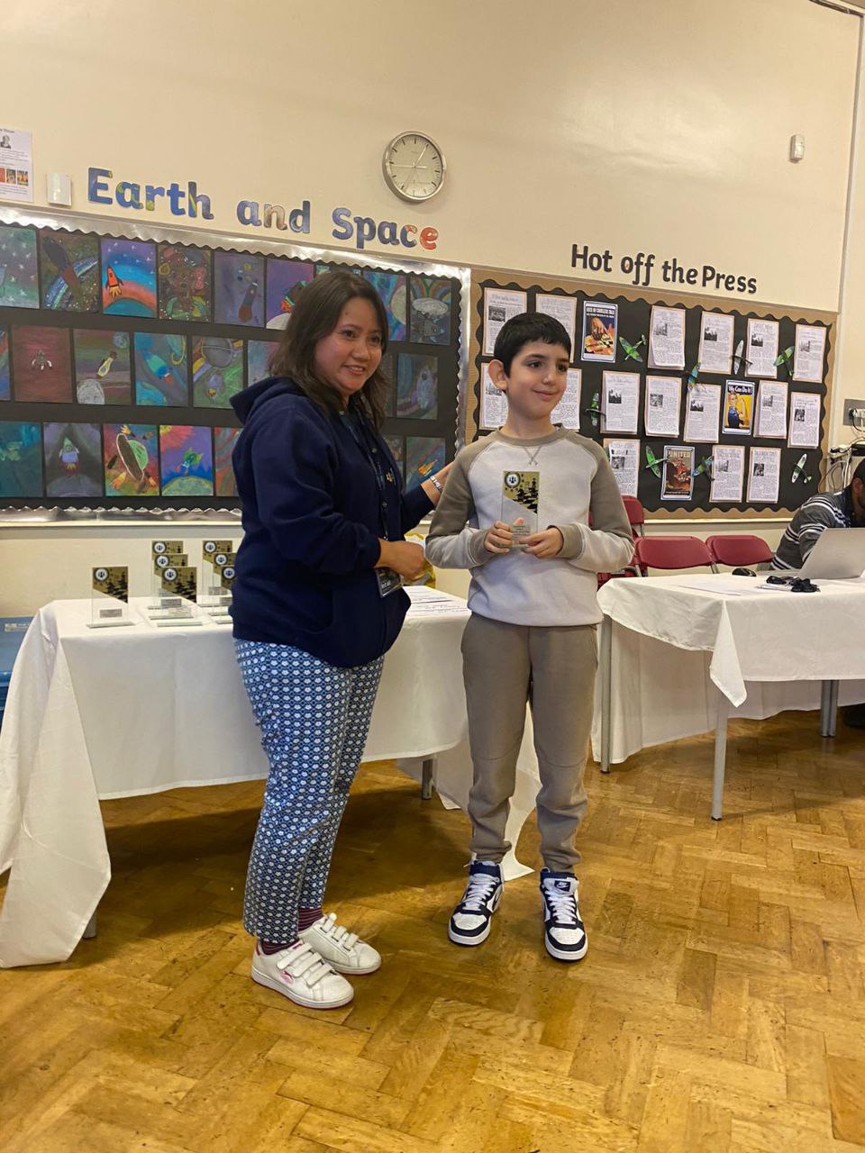 Student with certificate