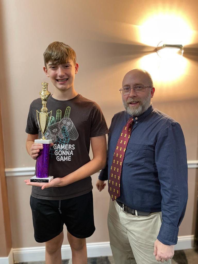 Student in blue t-shirt